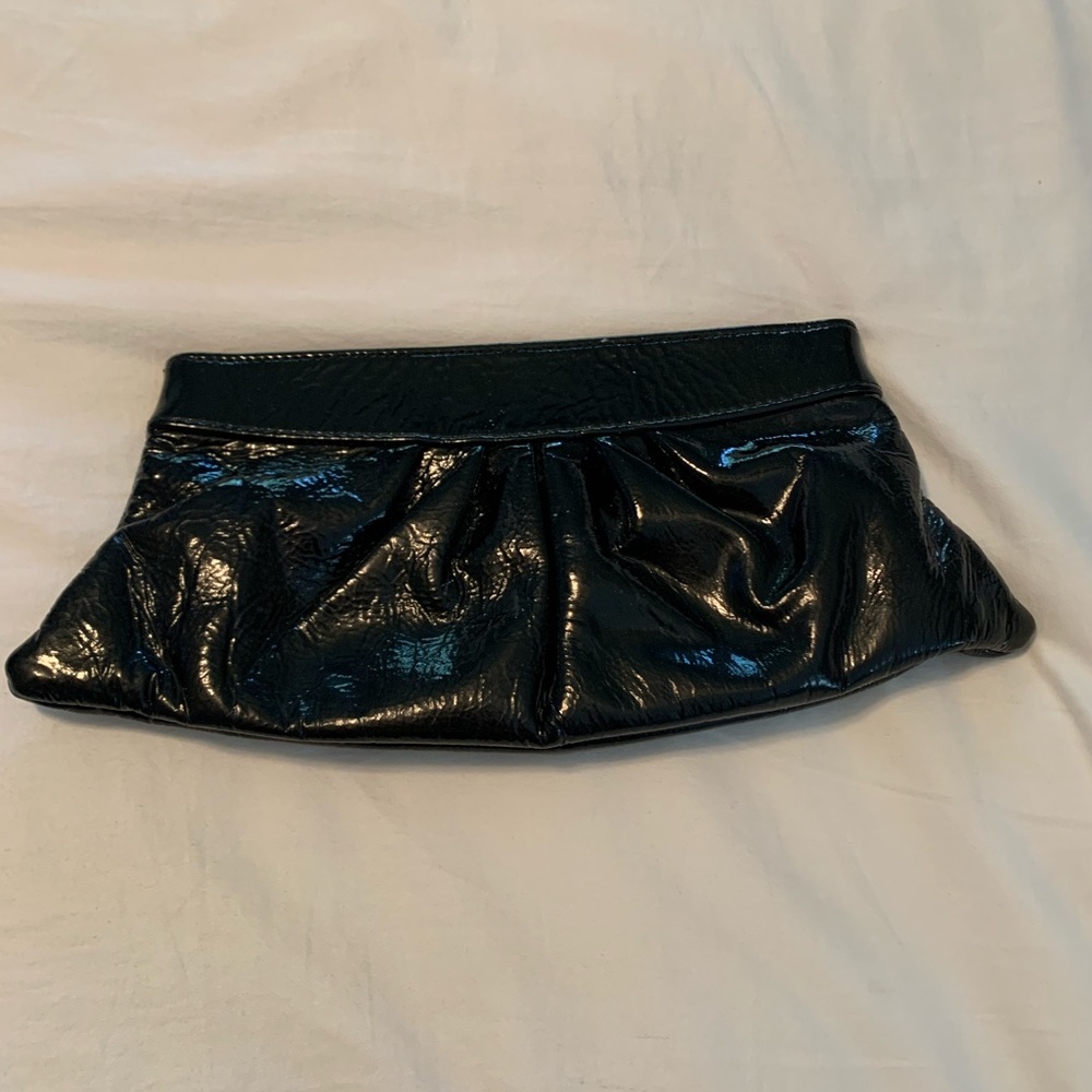 Laura Merkin Black Patent Leather Clutch